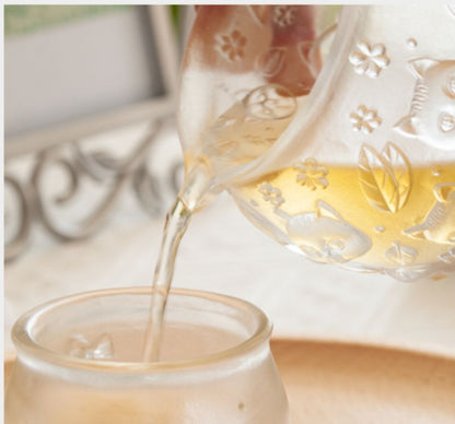 Gohobi Pate de Verre Tasse à Thé en Verre Coloré en Forme de Chat Pichet