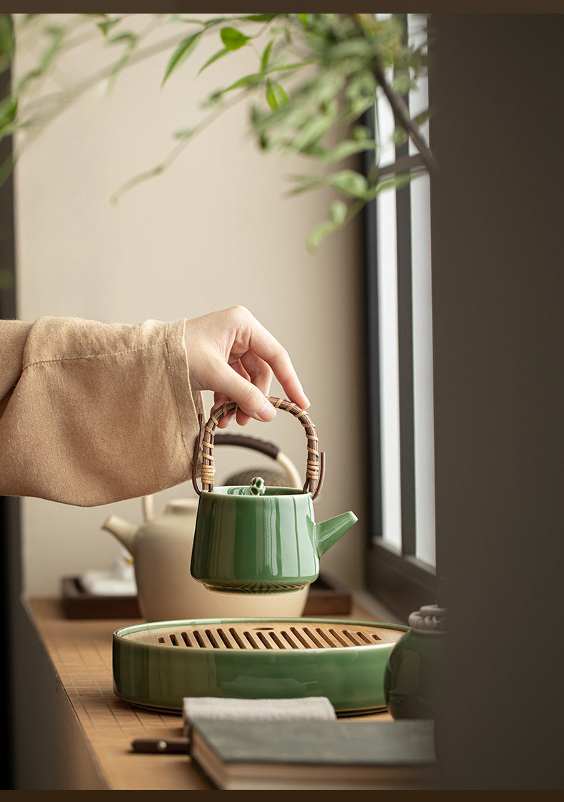 Gohobi Handmade Green Teapot