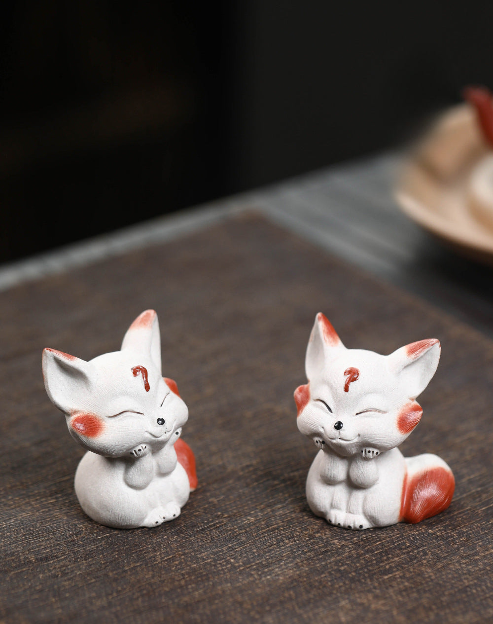 Gohobi Handmade Ceramic YiXing Clay Fox Ornament Tea pet