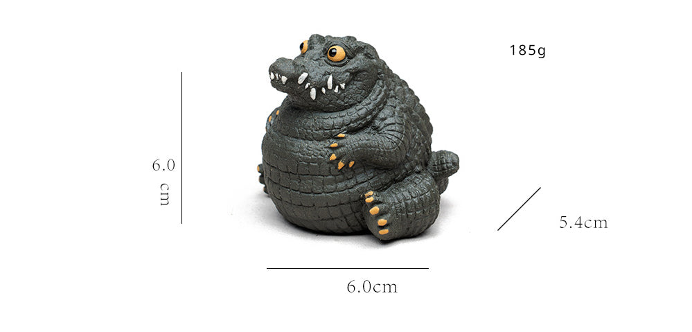 Gohobi Handmade Ceramic YiXing Clay Large Crocodile Ornament Tea pet