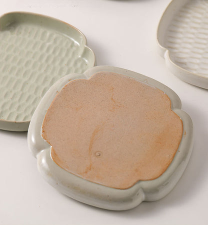 Gohobi Ceramic Four-leaf Plate Teapot Tray