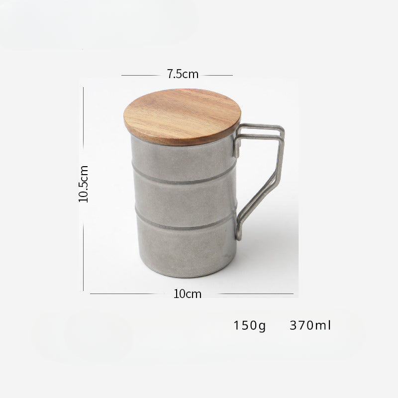 Tasse en acier inoxydable Gohobi avec couvercle et poignée en bois