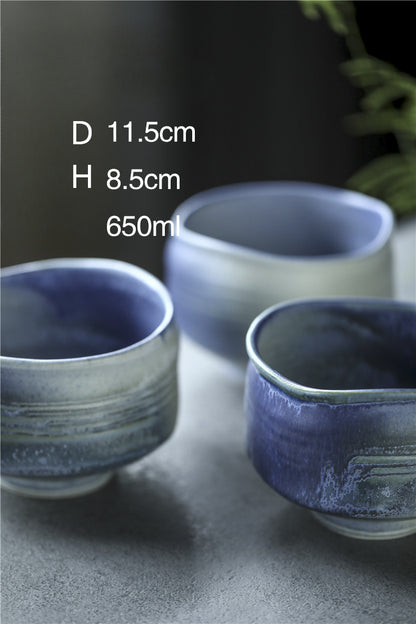 Gohobi Ceramic Blue Matcha Bowl