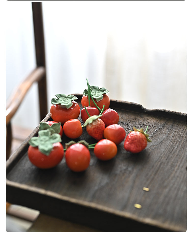 Décoration de fruits Gohobi faite à la main en forme de fraise, de cerise et de tomate