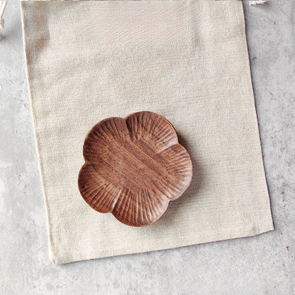 Gohobi Walnut Floral Shape Coasters