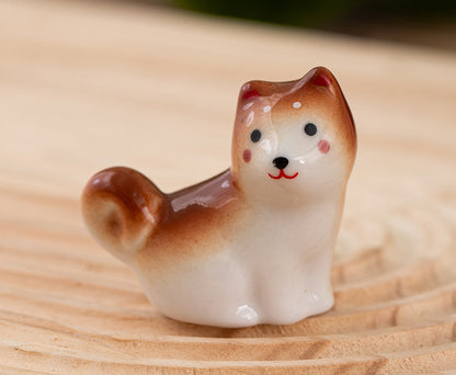 Repose-baguettes décoratif en céramique fait main Gohobi Shiba Inu