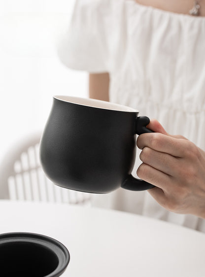 Gohobi Lucky Black & White Cat Tea Cup With Infuser