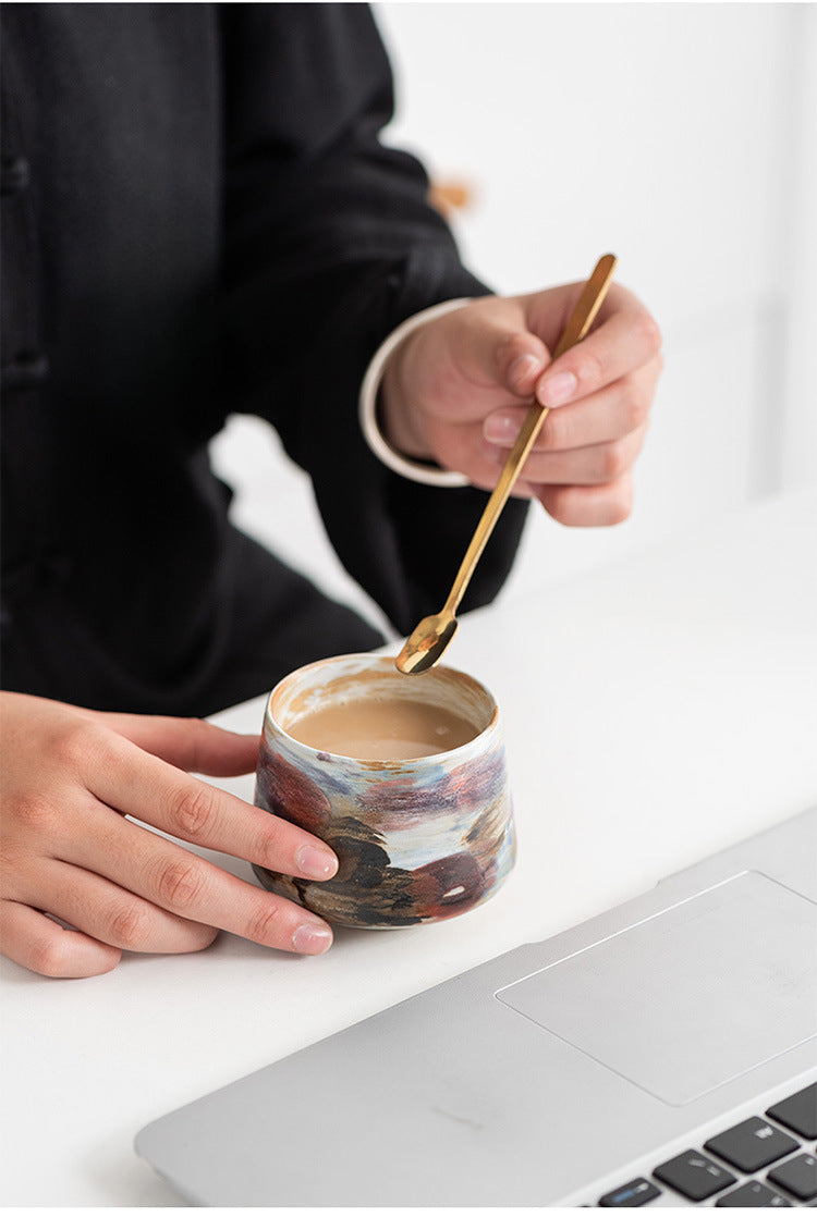 復古陶瓷大師杯粗陶功夫茶杯下午茶個人杯子日式茶杯跨境大茶杯