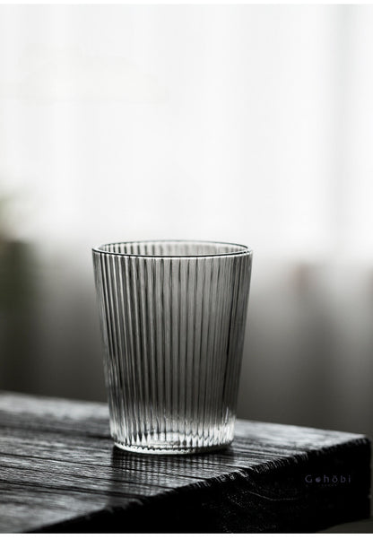 Tasse à thé en verre à rayures verticales de style japonais Gohobi