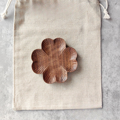 Gohobi Walnut Floral Shape Coasters