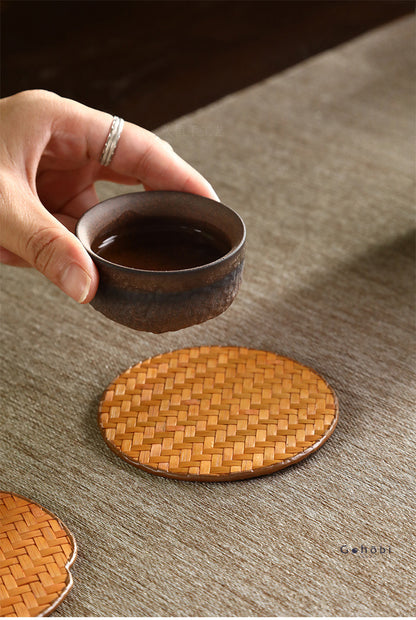 Gohobi Bamboo & Wisteria Woven Coasters