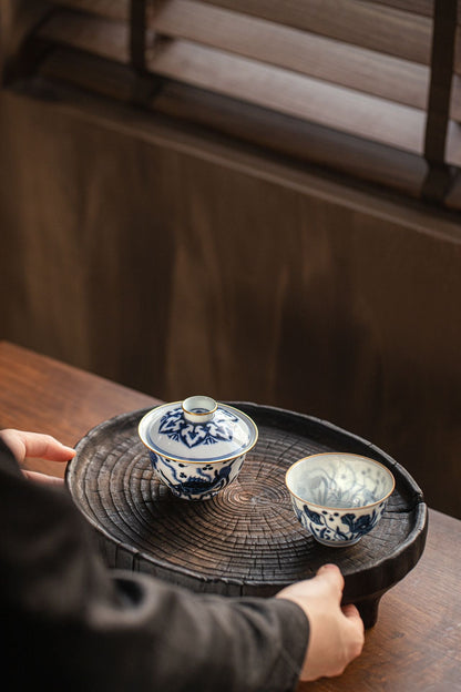 [清本源 x Gohobi Gallery] Dancing Waters Blue-and-White Fish & Algae Gaiwan