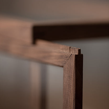 Armoire à thé en verre et bois de noyer Gohobi (deux portes coulissantes simples)