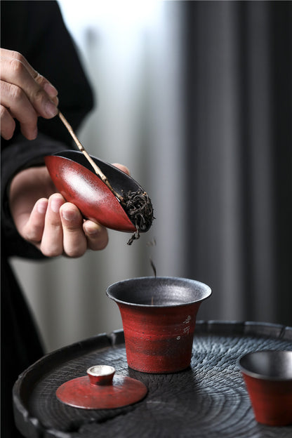 Cuillère à thé en céramique Gongfu de Gohobi pour thé noir rougeâtre