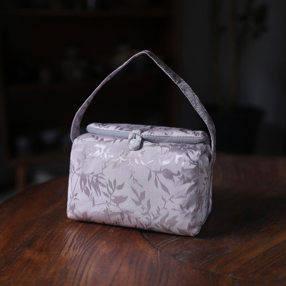 Grand sac de voyage pour le rangement des théières Gohobi bleu et rose