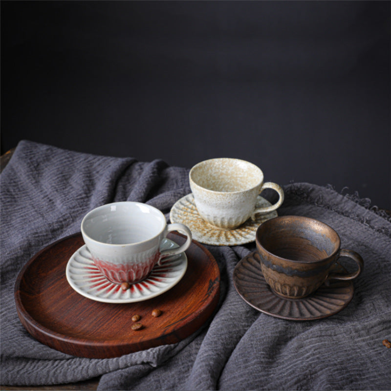 Gohobi Japanese Style Ceramic Coffee Mug with Saucer Set 001