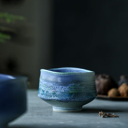 Gohobi Ceramic Blue Matcha Bowl