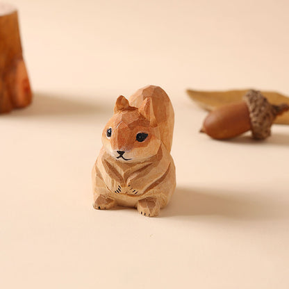 Gohobi Handcrafted Wooden Squirrel Ornament