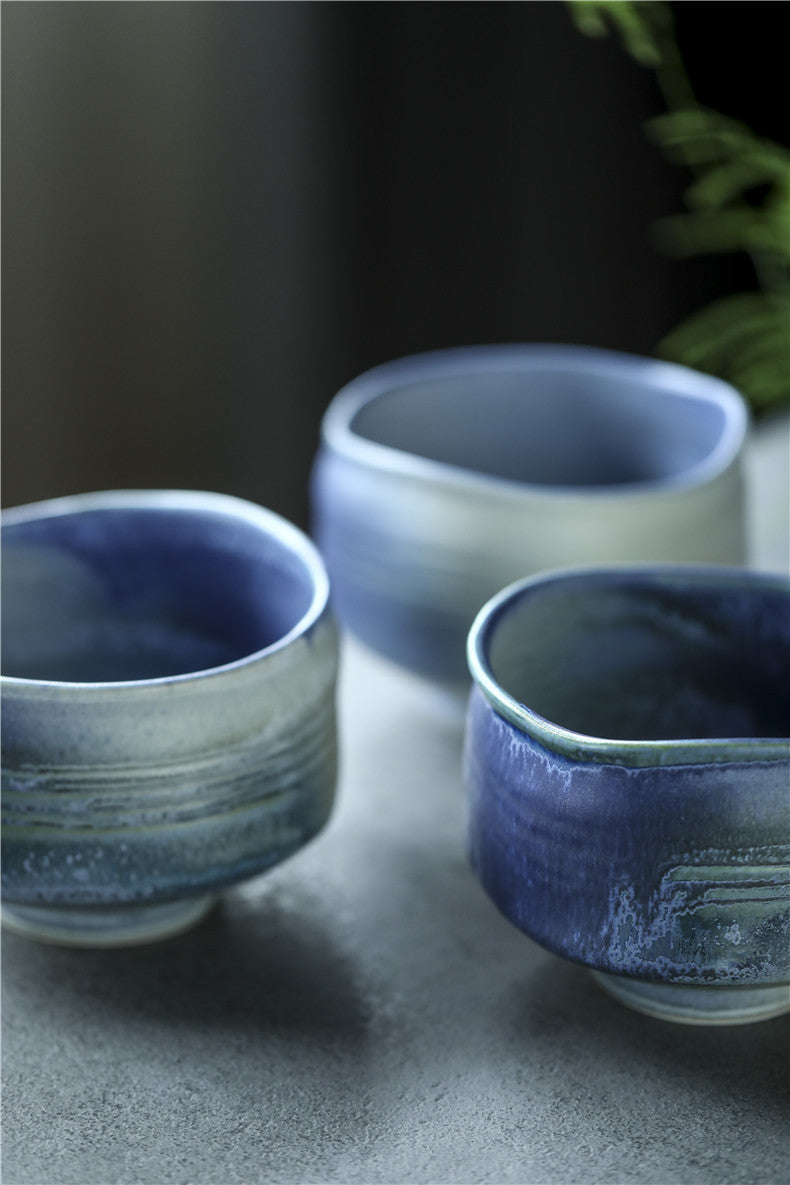 Gohobi Ceramic Blue Matcha Bowl