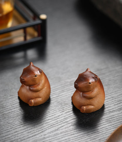 Gohobi fait à la main en céramique YiXing Clay Capybara Ornement Tea pet