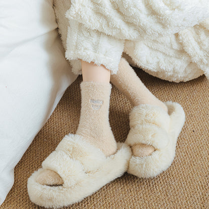 Gohobi Hello Smiling Mink Fleece Socks