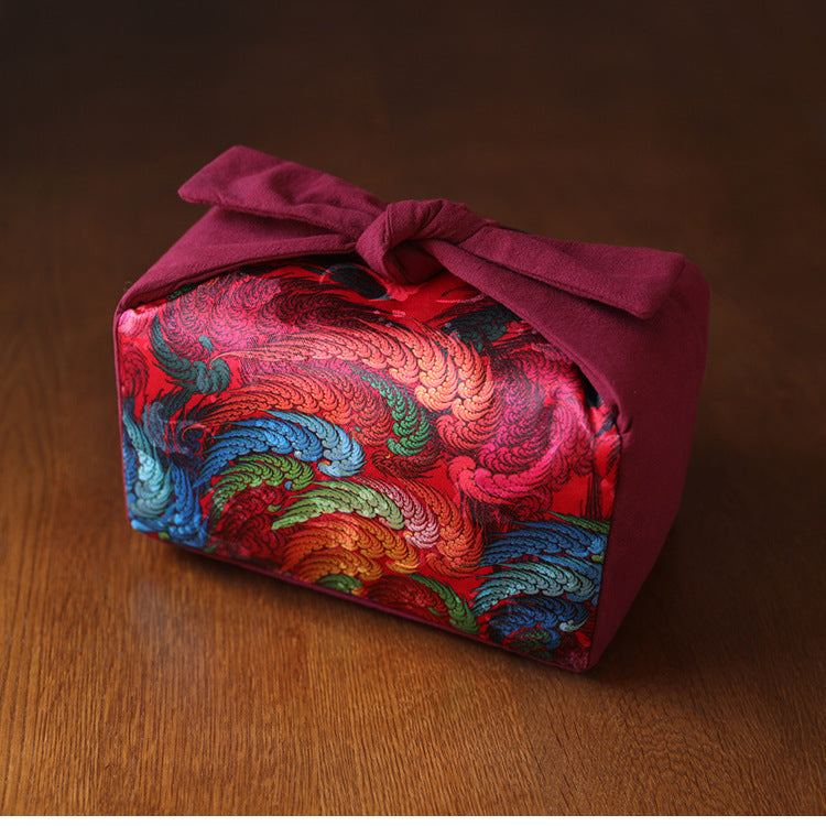 Gohobi Large Colourful Silk Teaware Storage Travel Bag