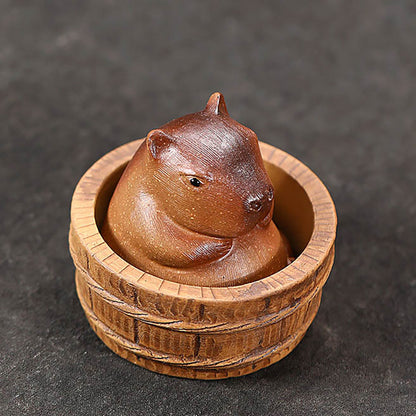 Gohobi fait à la main en céramique YiXing Clay Capybara Ornement Tea pet