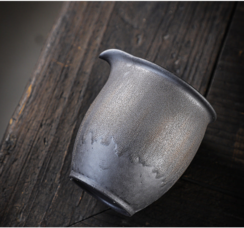 Gohobi Handmade Metallic Glaze Ceramic Tea Filter and Pitcher