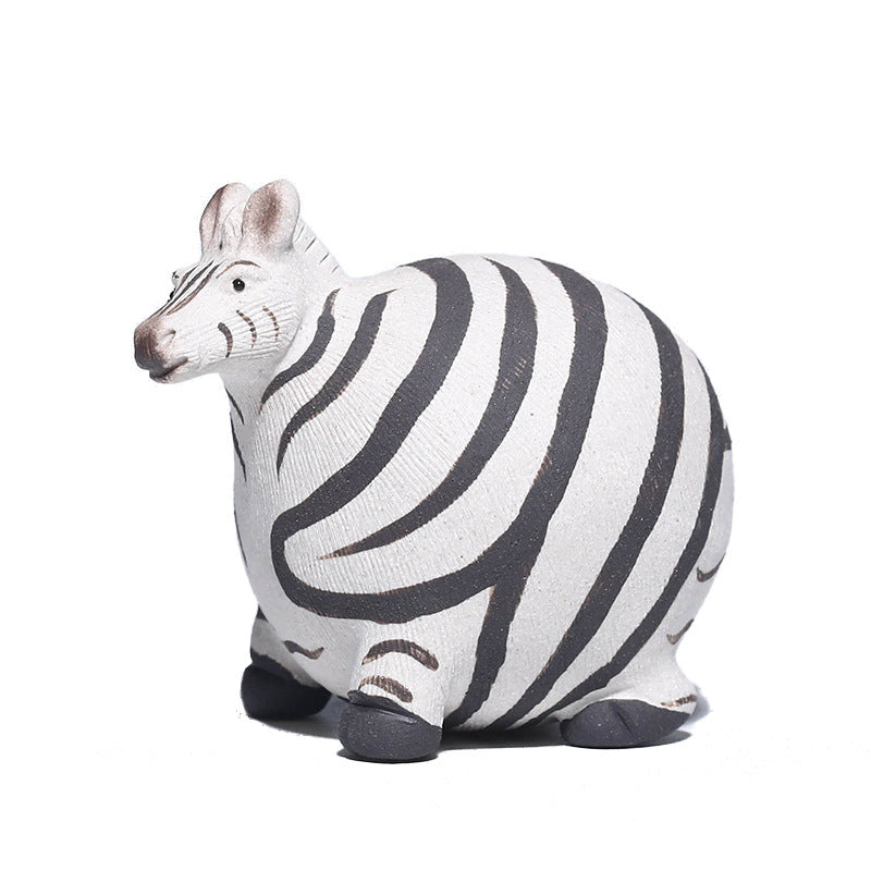 Gohobi Handmade Ceramic YiXing Clay Zebra Ornament Tea pet