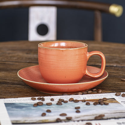 Gohobi Handmade Vintage Japanese Stoneware Coffee Mug and Saucer Set