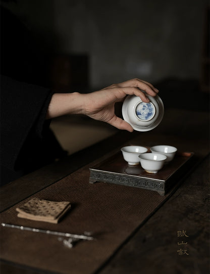 [賦山敘 x Gohobi] Jingdezhen Handmade Tea Testing Jade White Ceramic Gaiwan