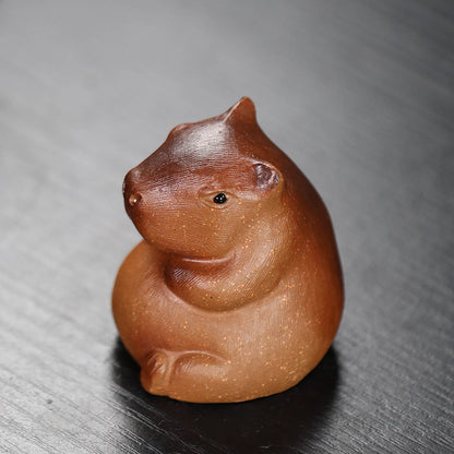 Gohobi fait à la main en céramique YiXing Clay Capybara Ornement Tea pet