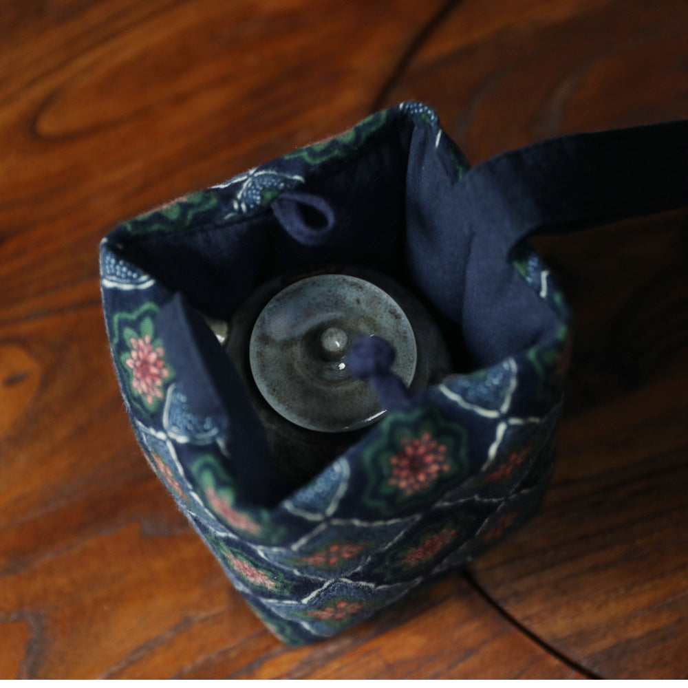 Gohobi Floral Old Pattern Teaware Storage Travel Bag