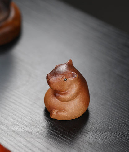 Gohobi fait à la main en céramique YiXing Clay Capybara Ornement Tea pet