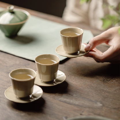 Gohobi Handmade Green Tea Cup and Saucer