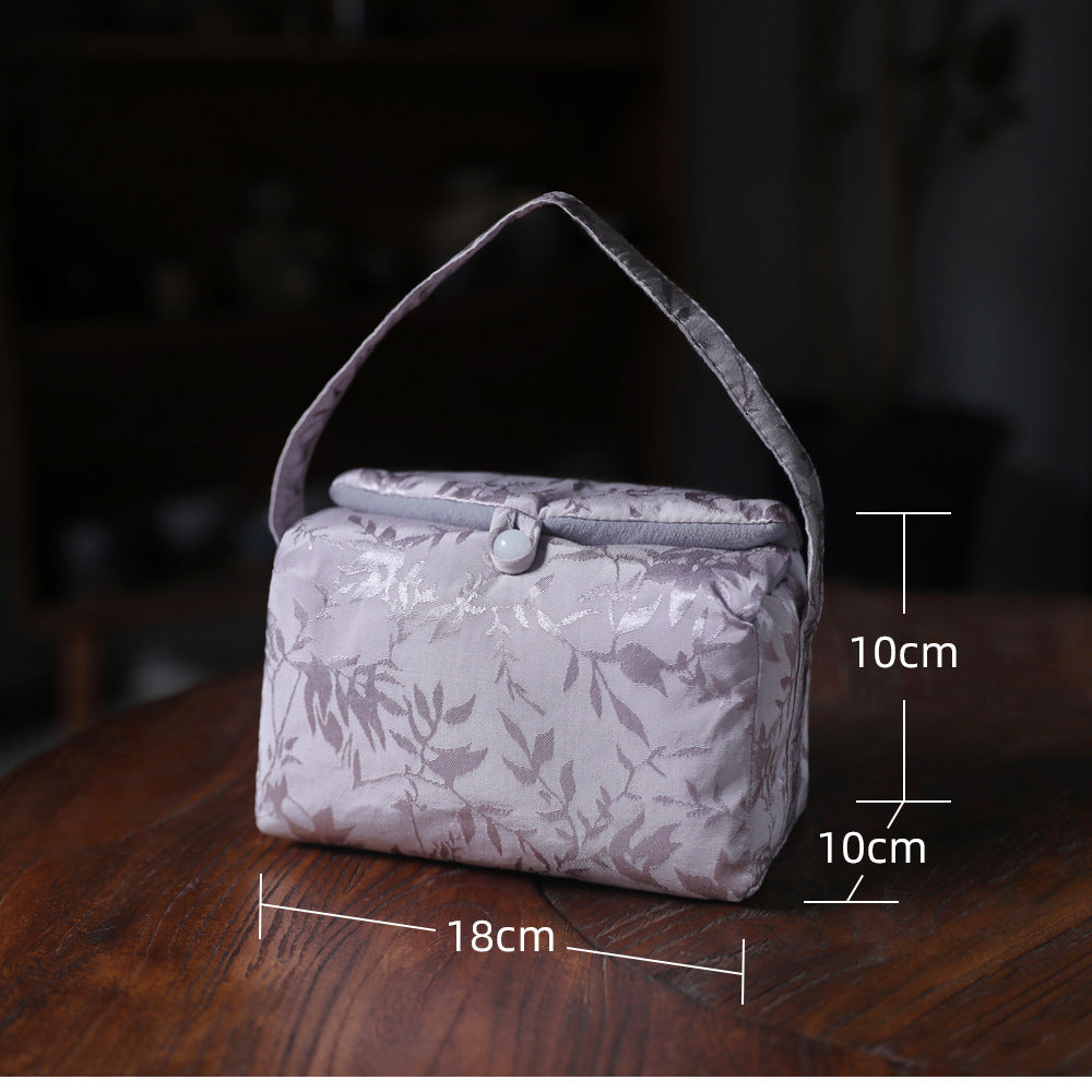 Grand sac de voyage pour le rangement des théières Gohobi bleu et rose