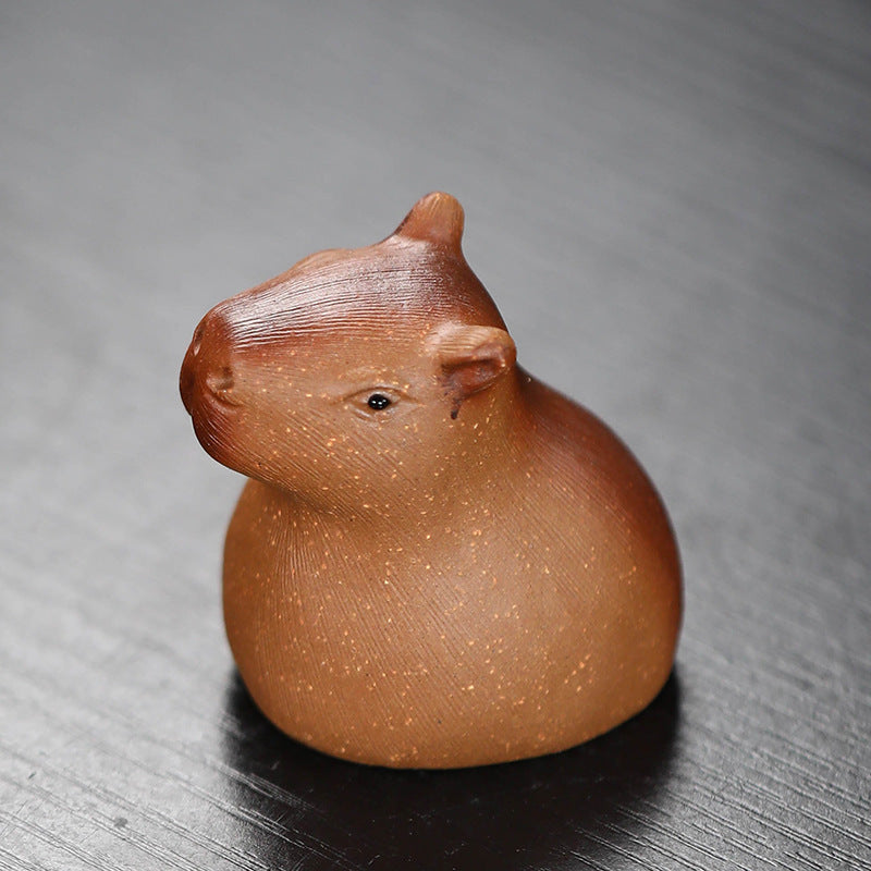 Gohobi Handmade Ceramic YiXing Clay Capybara Ornament Tea pet