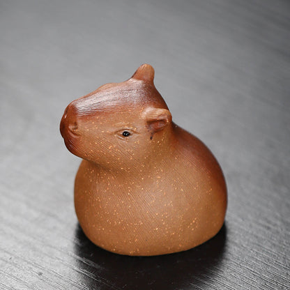 Gohobi fait à la main en céramique YiXing Clay Capybara Ornement Tea pet