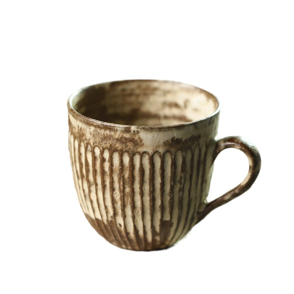 Gohobi Handmade White Brown Ceramic Coffee Cup Mug