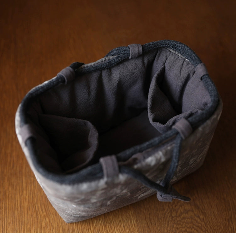 Gohobi Large Dyed Fabric Teaware Storage Travel Bag