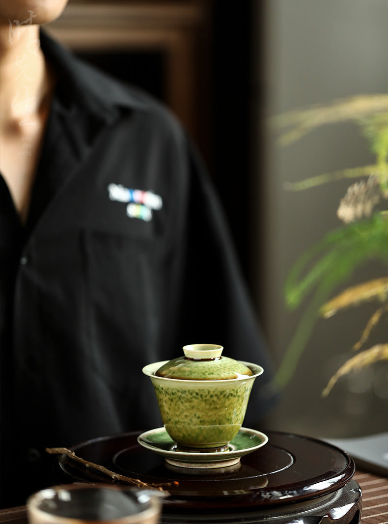 Gohobi Handmade Ceramic Soda Green Gaiwan