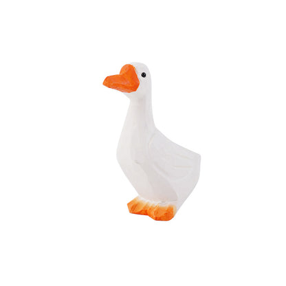 Gohobi Handcrafted Wooden White Duck Ornament