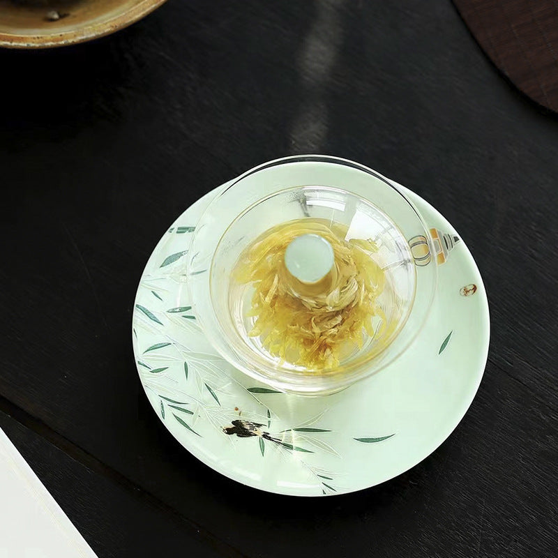 Gohobi Handmade Green Glass Tea Gaiwan