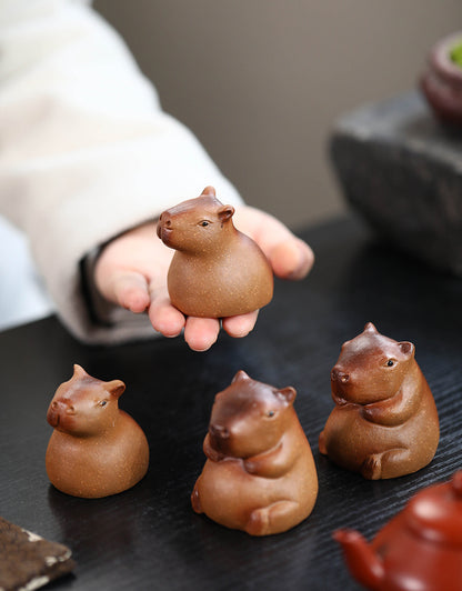 Gohobi fait à la main en céramique YiXing Clay Capybara Ornement Tea pet