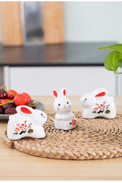 Gohobi Handmade Ceramic White Rabbit Ornament