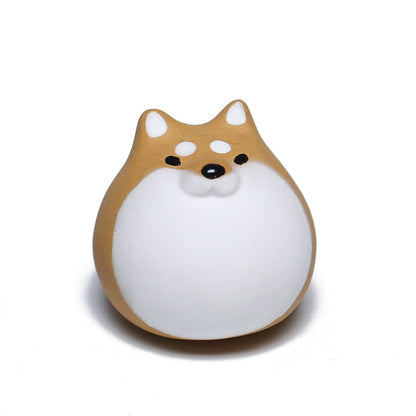 Gohobi Handmade Ceramic YiXing Clay Shiba Inu Dog Ornament Tea pet