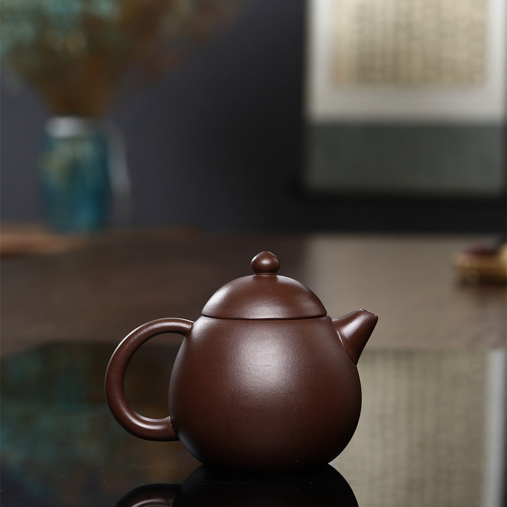 Gohobi Yixing Brown Clay Dragon Egg Teapot