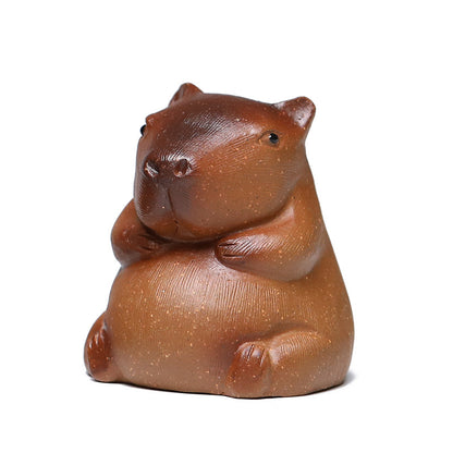 Gohobi fait à la main en céramique YiXing Clay Capybara Ornement Tea pet