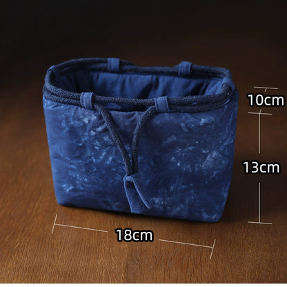 Gohobi Large Dyed Fabric Teaware Storage Travel Bag