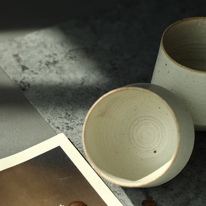 Gohobi Handmade Classic Modern Ceramic Kohiki White Tea Cup Mug